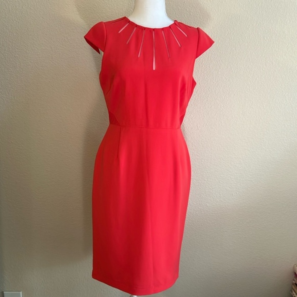 Adrianna Papell sz 6 Pink Cap Sleeve Dress Mid Length - Like New